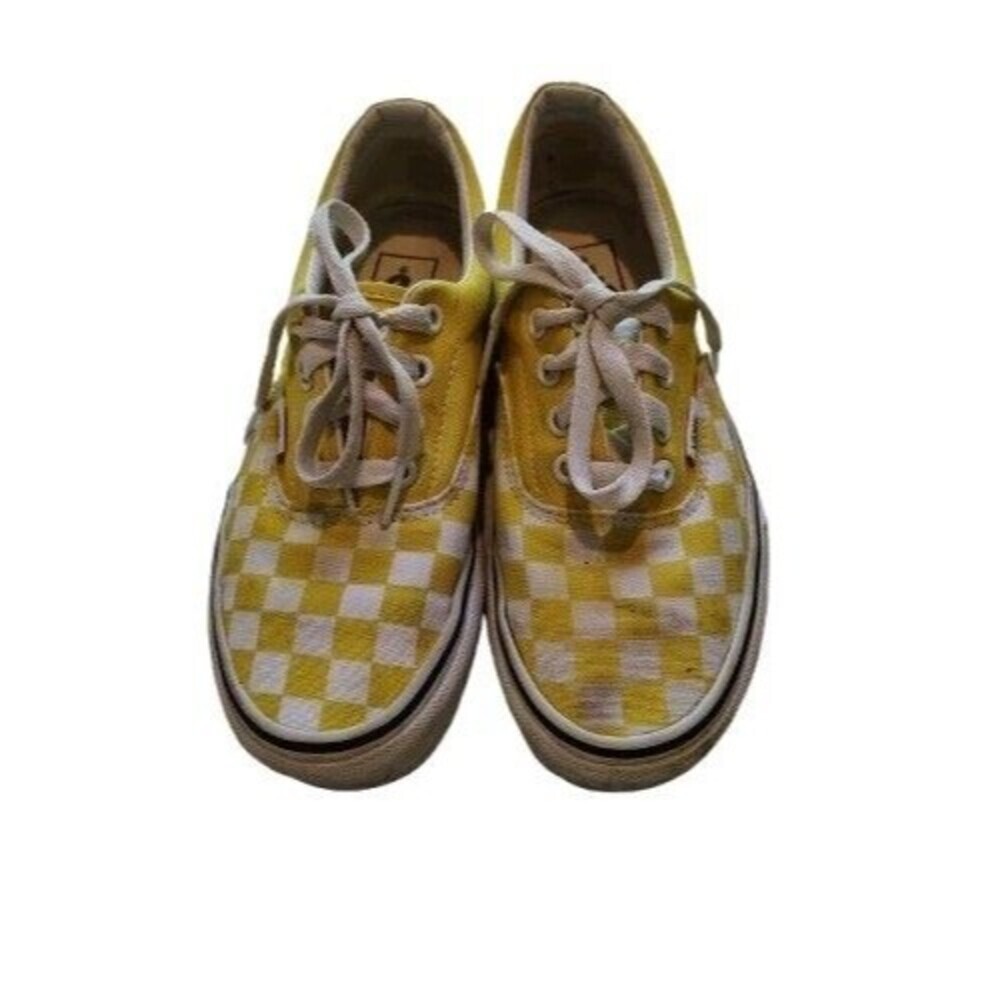 ​Vans Era Yellow Checkered Canvas Lace Up Sneakers Women’s Size 6 / Men’s 4.5